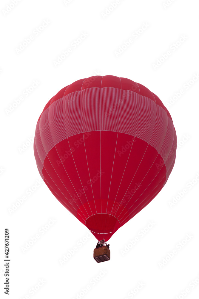 Naklejka premium red balloon with a wide light stripe on a white background