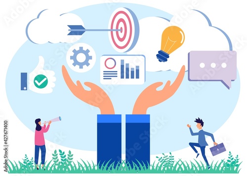 Illustration vector graphic cartoon character of business skills