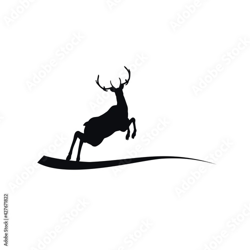 Deer Running & Jumping silhouette, concept design