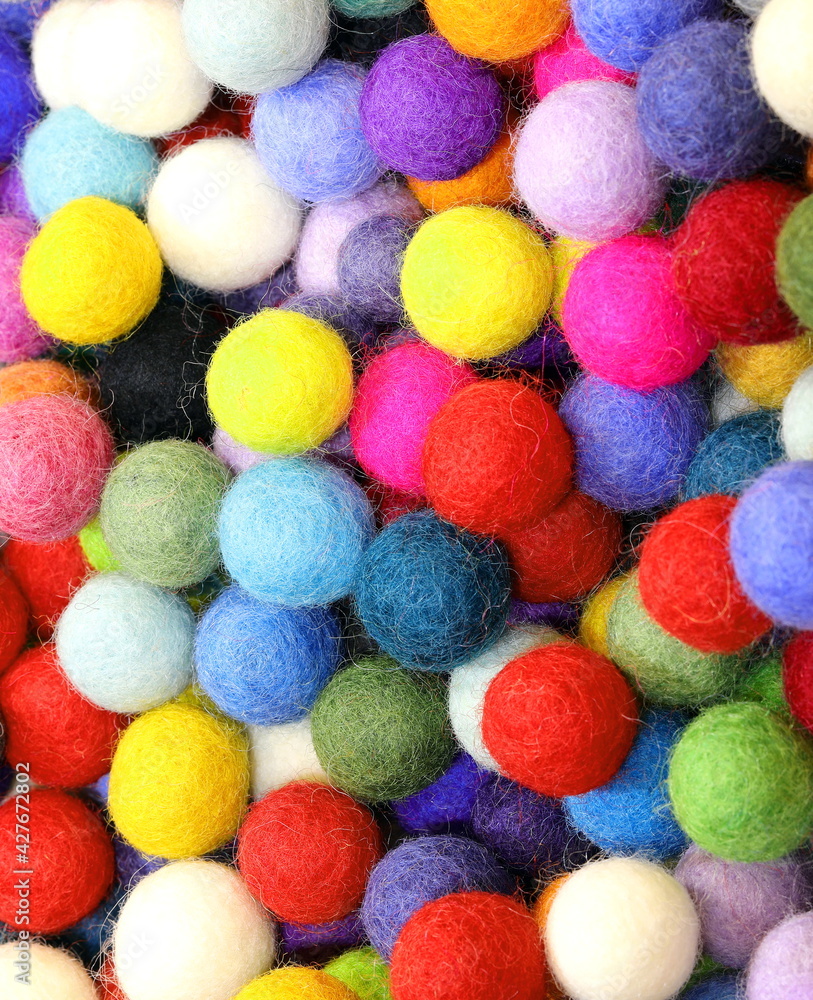 balls made with felt used by decorations balls made with felt used by decorations