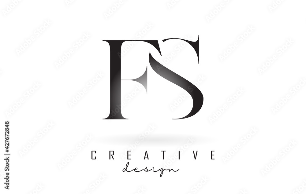 FS f s letter design logo logotype concept with serif font and elegant style vector illustration