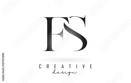 FS f s letter design logo logotype concept with serif font and elegant style vector illustration.