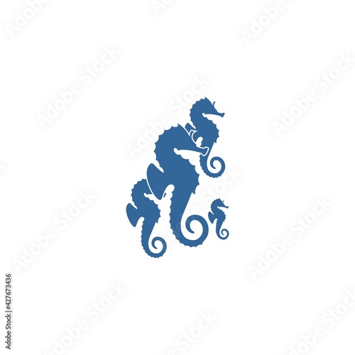 Fototapeta Naklejka Na Ścianę i Meble -  a collection of seahorse logos. sea animal icon. symbol