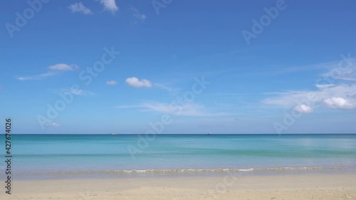 Wallpaper Mural 4K. Professional Video. Phuket Thailand Summer beach sea. Summer beach sea blue sky background. Nature and travel concept. Torontodigital.ca