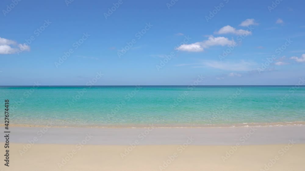 4K. Professional Video. Phuket Thailand Summer beach sea. Summer beach sea blue sky background. Nature and travel concept. 4K. Professional Video. Phuket Thailand Summer beach sea. Summer beach sea blue sky background. Nature and travel concept.