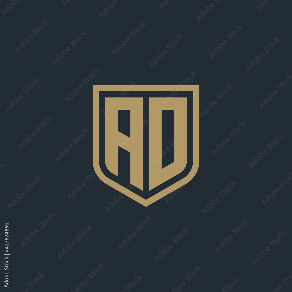 AD letter initial shield logo frame design Inspiration AD letter initial shield logo frame design Inspiration