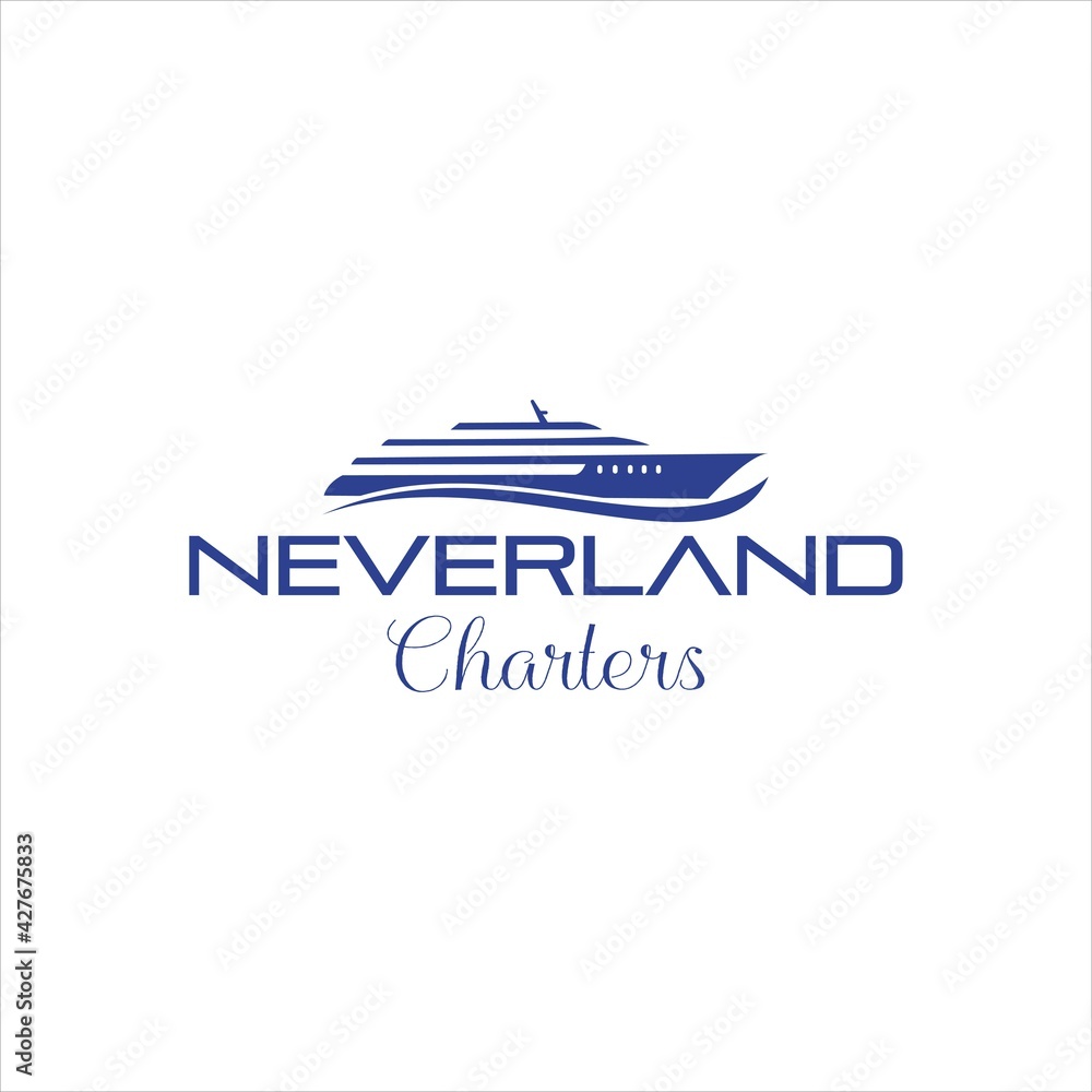 neverland yacht charter logo design vector