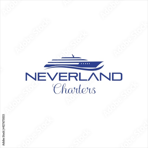 neverland yacht charter logo design vector