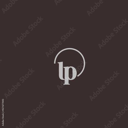 LP initials logo monogram with circles