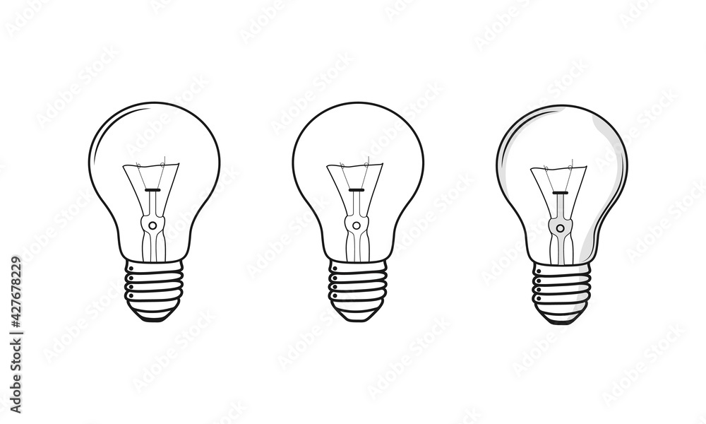 Bulb icon. Bulb light hand draw. energy bulb logo. electricity icon. idea icon. Light bulb Bulb icon. Bulb light hand draw. energy bulb logo. electricity icon. idea icon. Light bulb