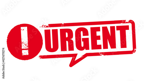 URGENT sign - red grunge rubber stamp on white background