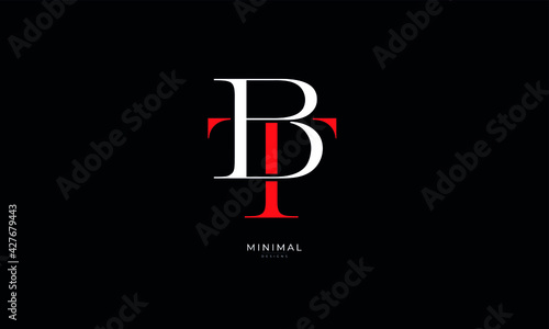 Alphabet letter icon logo BT