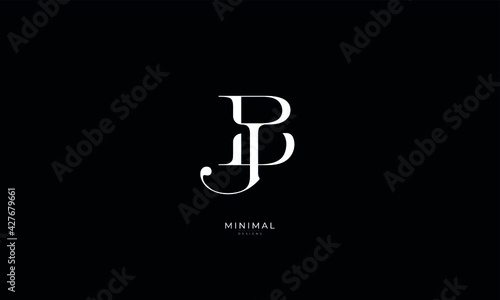 Alphabet letter icon logo BJ or JB