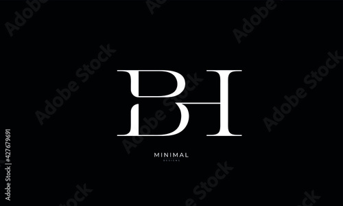 Alphabet letter icon logo BH