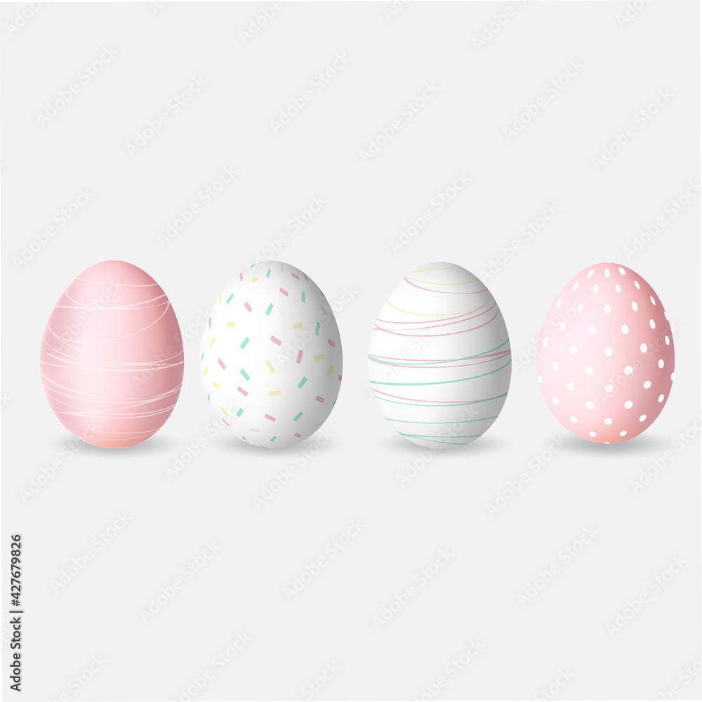 Easter eggs in pastel colors. Vector illustration.