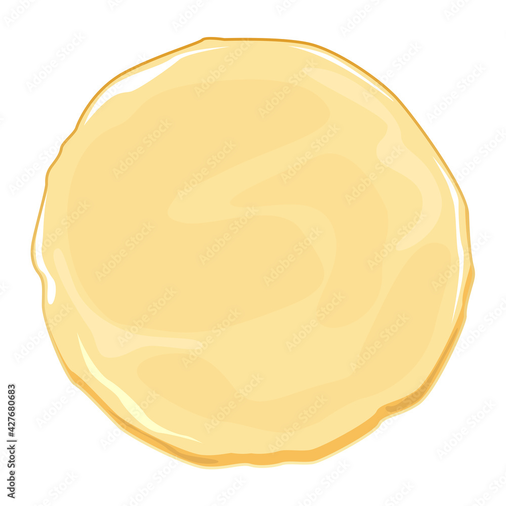 Pizza dough is about collecting pizza. Raw for cooked dough, cartoon vector Pizza dough is about collecting pizza. Raw for cooked dough, cartoon vector
