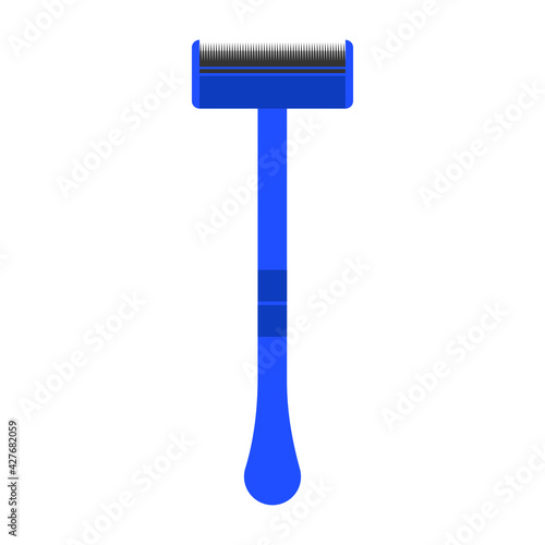 Shaving razor blade vector illustration beauty symbol icon. Sharp tool hair cut shaving razor blade. Barber equipment handle isolated object sign. Personal manual face blade vintage silhouette salon