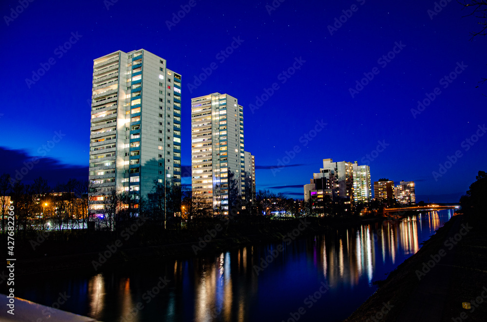 country skyline at night