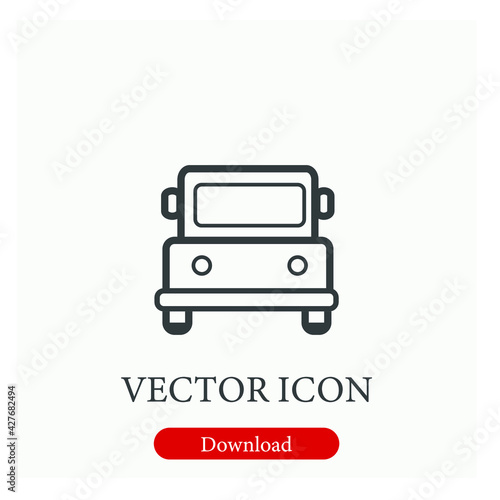 Car vector icon.  Editable stroke. Linear style sign for use on web design and mobile apps  logo. Symbol illustration. Pixel vector graphics - Vector