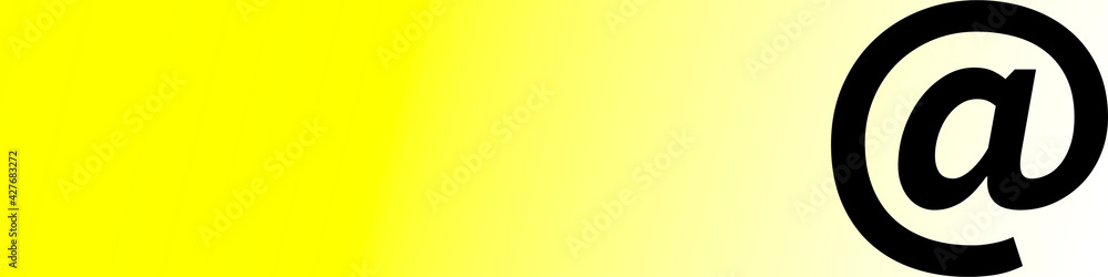 Email sign on a banner with yellow background
