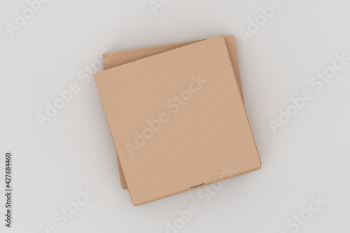 Pizza boxes on soft color background © OSORIOartist