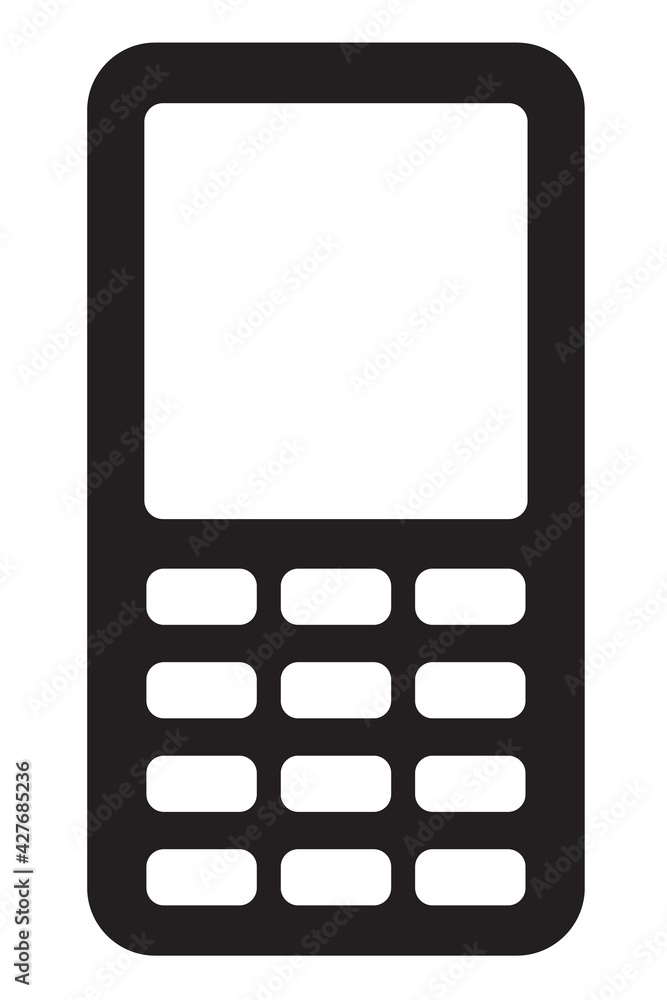 Push-button telephone icon with blank screen for design. Mobile phone vector illustrator Push-button telephone icon with blank screen for design. Mobile phone vector illustrator