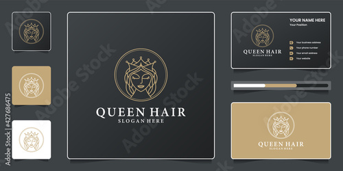Beauty hair logo for salon, makeover, hair stylist, hair cut