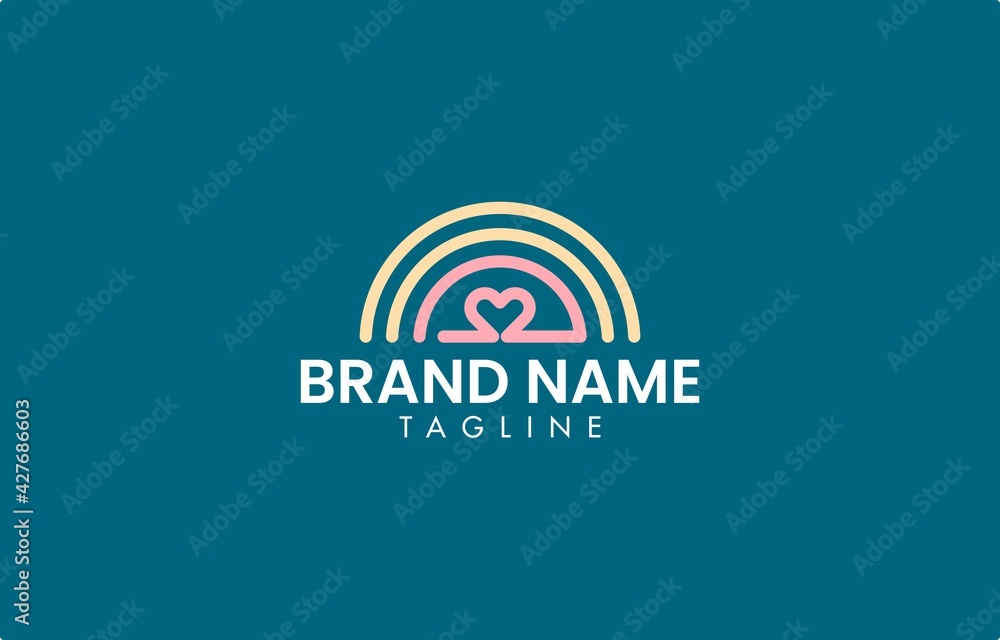 Rainbow Love Logo Design Vector Template Rainbow Love Logo Design Vector Template
