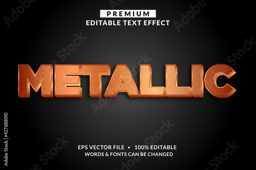 Metallic Gold Brown Premium Editable Text Effect Font style
