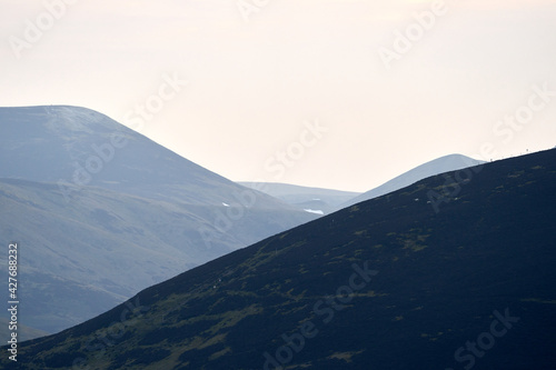 Layers of mountainside in the Pentland hills, Edinburgh