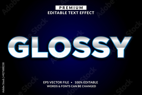 Glossy Silver White Premium Editable Text Effect Font style