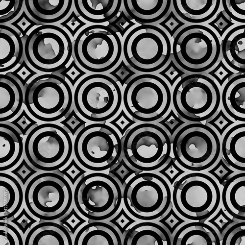 Vintage Circle Repeating Pattern | Grunge Carpet Pattern