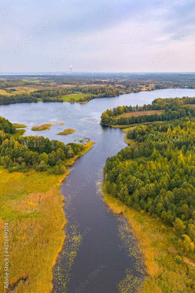 Belarusian lake in the morning