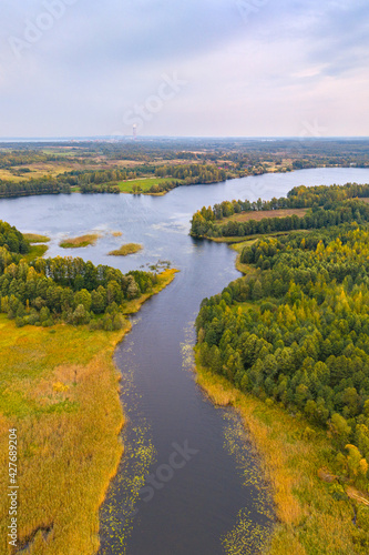Belarusian lake in the morning photo