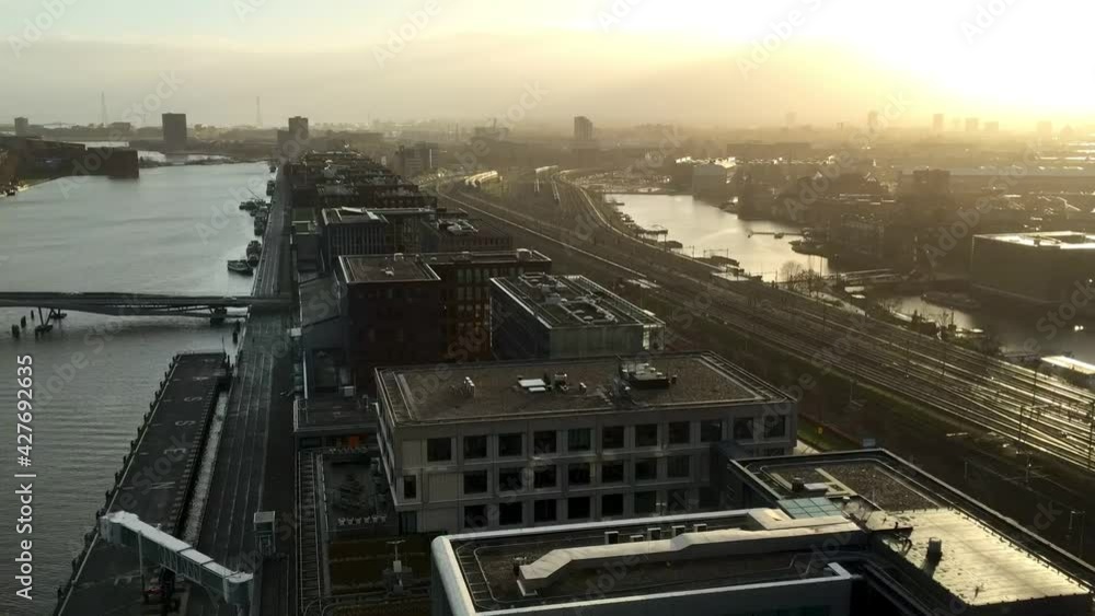 Time-lapse city, sky, trains, and clouds Time-lapse city, sky, trains, and clouds