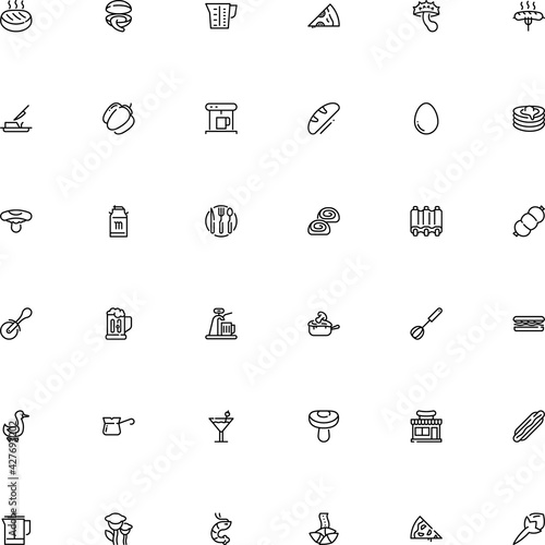 icon vector icon set such as: sauce, chef, green, message, fried, foodstuff, flame, board, future, boutique, champignons, circle, chop, cocktail, clove, prediction, tap, easter, fall, foam, summer