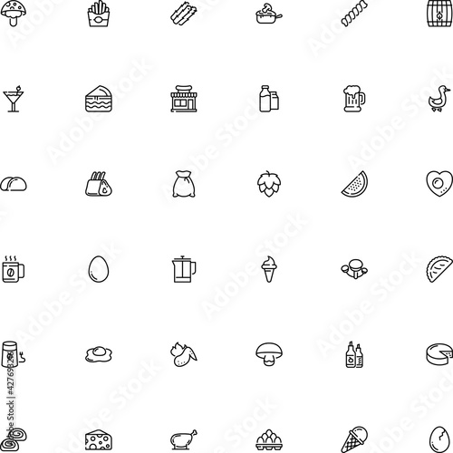 icon vector icon set such as: pistachio, sauce, weird, toxic, part, chop, italy, hop, garden, spring, cask, argentinian, sour, saucepan, brunches, rye, press, duck, bbq, sugar, brewery, baked