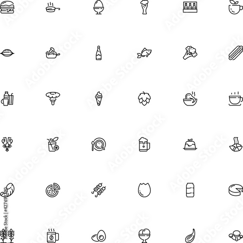 icon vector icon set such as: aquatic, shish, appetizer, eggs, crisp, ale, jar, utensil, luck, brew, creamy, cardamom, contour, modern, oktoberfest, cut, tonic, cabbage, hop, information, cereal, ear photo