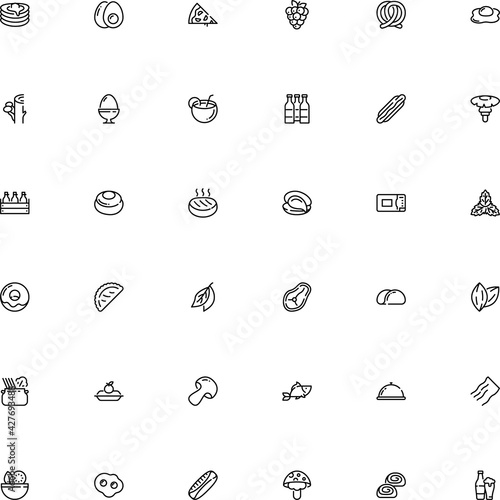 icon vector icon set such as: packaging, wide, candy, asia, cloves, mix, refreshment, dough, marine, equipment, fish, pint, roast, poisonous, tart, alcoholic, information, herbal, recipe, fettuccine