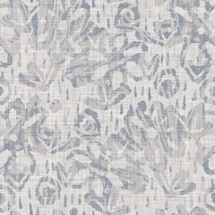 Keuken achterwand Landelijke stijl patronen Seamless french farmhouse floral linen printed background. Provence blue gray pattern texture. Shabby chic style woven background. Textile rustic scandi all over print effect. Watercolor paint motif  © Limolida Studio