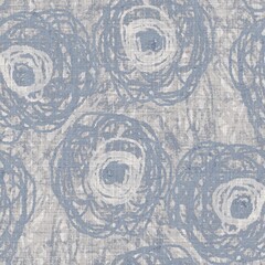 Handdoek met foto Landelijke stijl patronen Provence bloemenpatroon in blauwgrijs linnen  © Limolida Studio