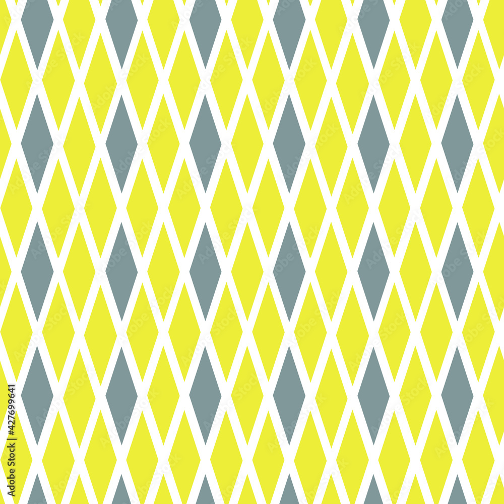 Seamless patterns. A yellow and gray rhombus with a white outline. Contemporary colors. Seamless patterns. A yellow and gray rhombus with a white outline. Contemporary colors.