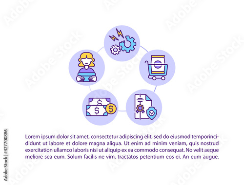 The right to seek redressal concept line icons with text. PPT page vector template with copy space. Brochure, magazine, newsletter design element. Business rights linear illustrations on white