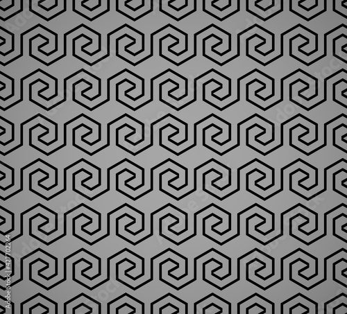 Abstract geometric pattern with stripes, lines. Seamless vector background. Black and gray ornament. Simple lattice graphic design