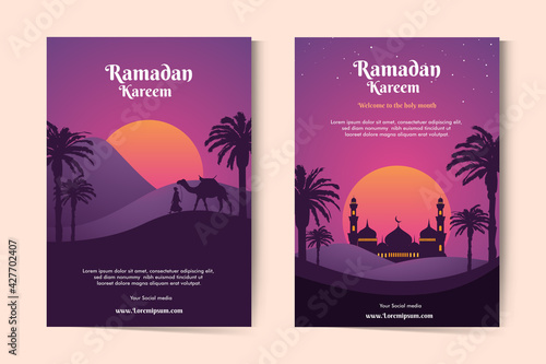 Ramadan template background. promo banner. welcome to the holy month