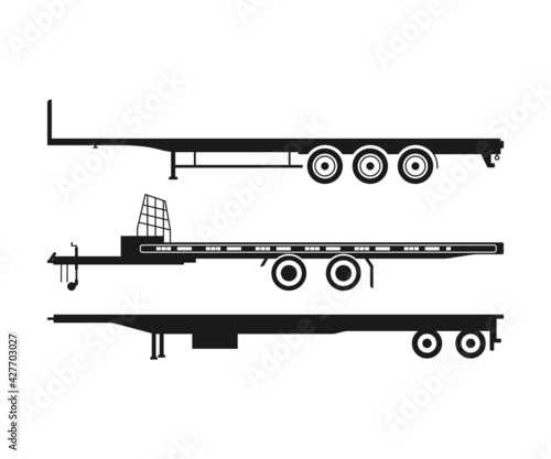 Flatbed trailer SVG, Trucker Svg, Truck Driver SVG, Flatbed trailer Silhouette, Trailer park svg, flatbed semi truck SVG, Hauling svg,Came 