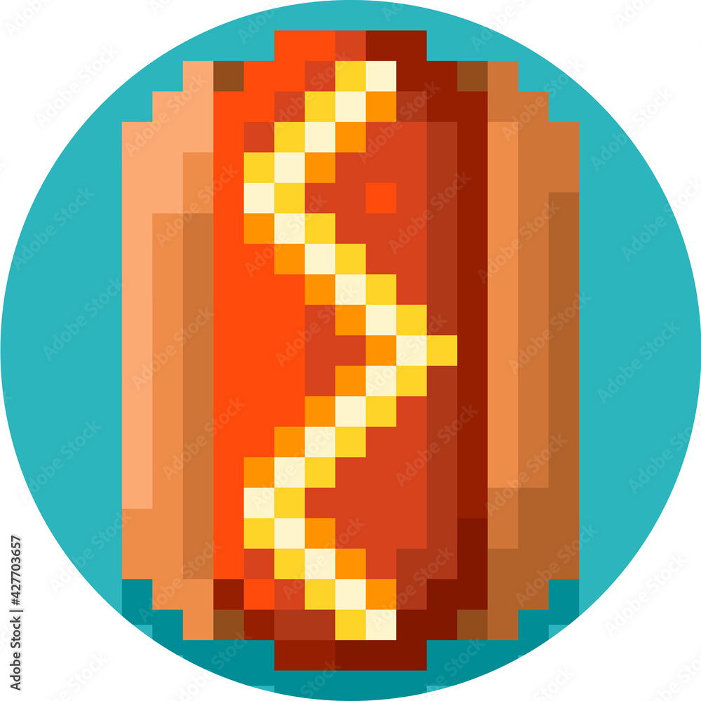 Fast Food and Beverages Vector in 8-Bit Retro Pixel Art Stock Vector ...