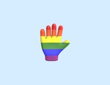 Rainbow lgbt person hand. 3D icon for Gay pride, LGBT pride, LGBTQ symbol. Render model.