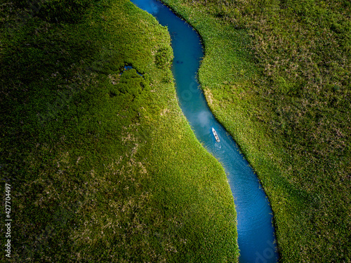 Aerial view of mangrove and lake in osa peninsula