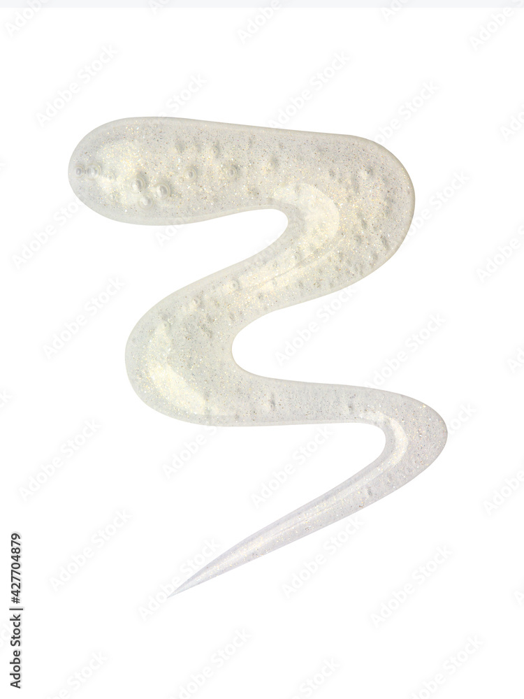 Blot of transparent nail polish isolated on white Blot of transparent nail polish isolated on white